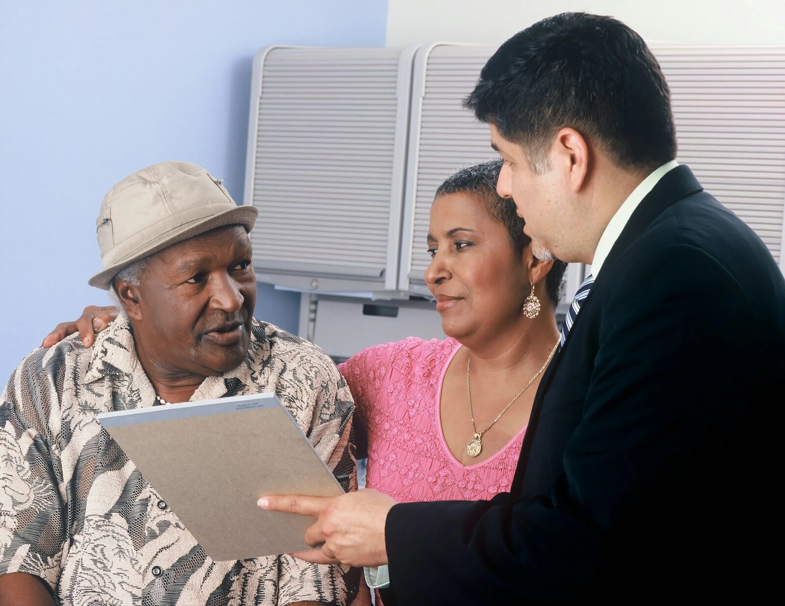 Professional interpreters meeting with clients
